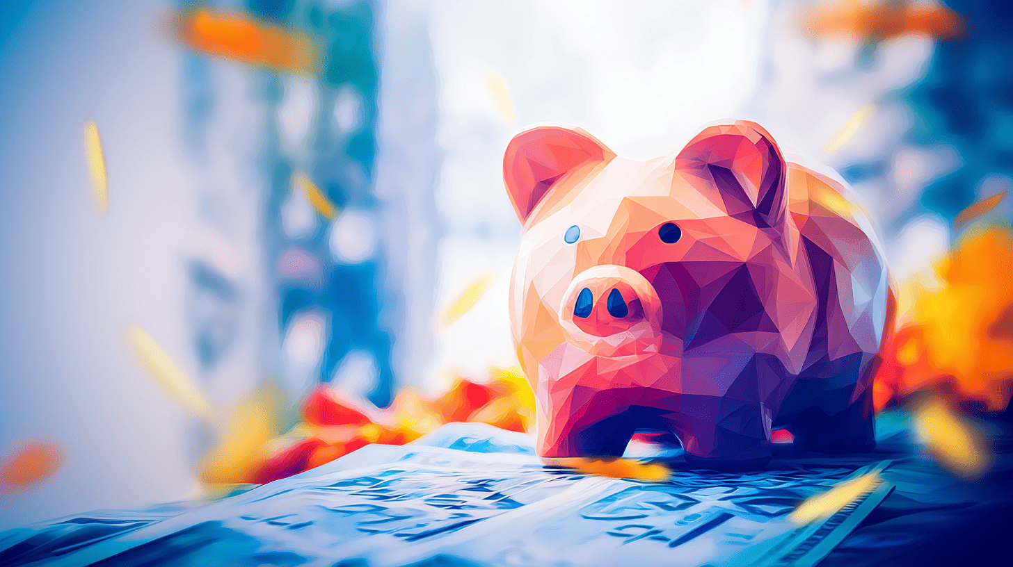 豚の貯金箱のポリゴンイメージ