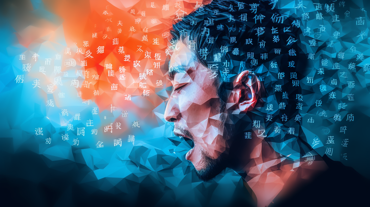 脳内のイメージを言語化しているポリゴンイメージ