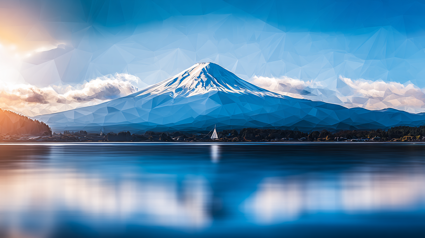 標高の高い山のポリゴンイメージ